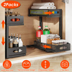 Adjustable Under-Sink Sliding Organizer (2-Pack)