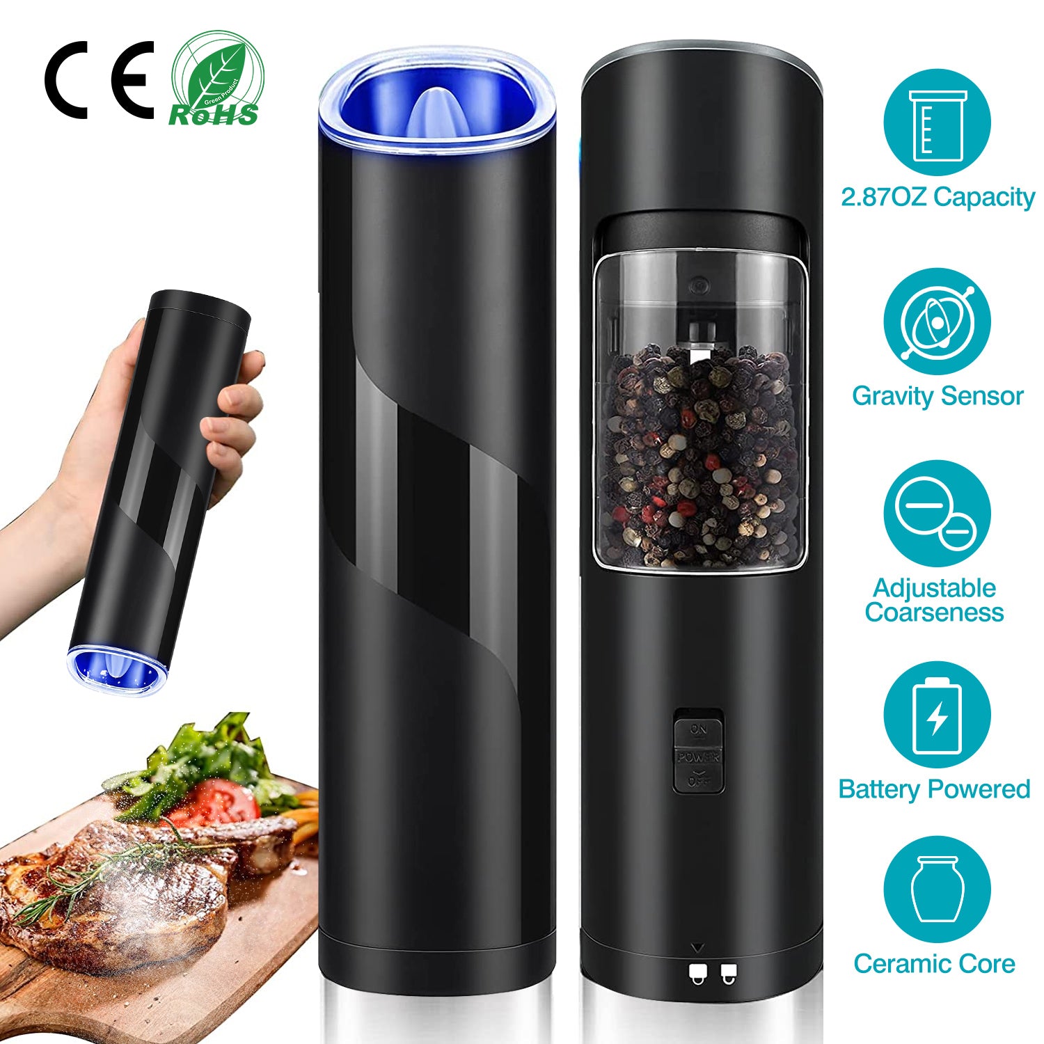 Electric Salt & Pepper Gravity-Auto Grinder