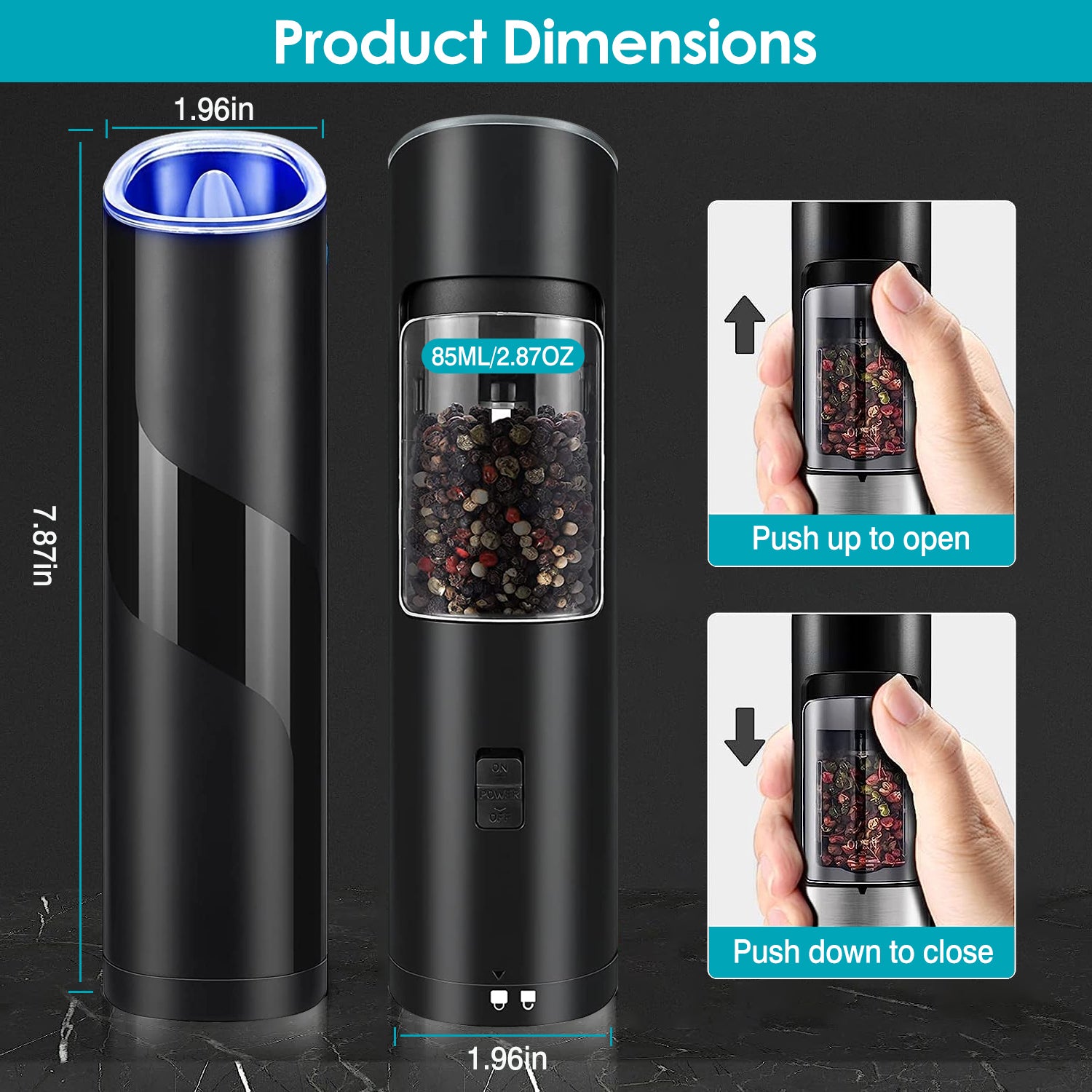 Electric Salt & Pepper Gravity-Auto Grinder