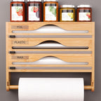 Bamboo 4-in-1 Kitchen Organizer & Dispenser