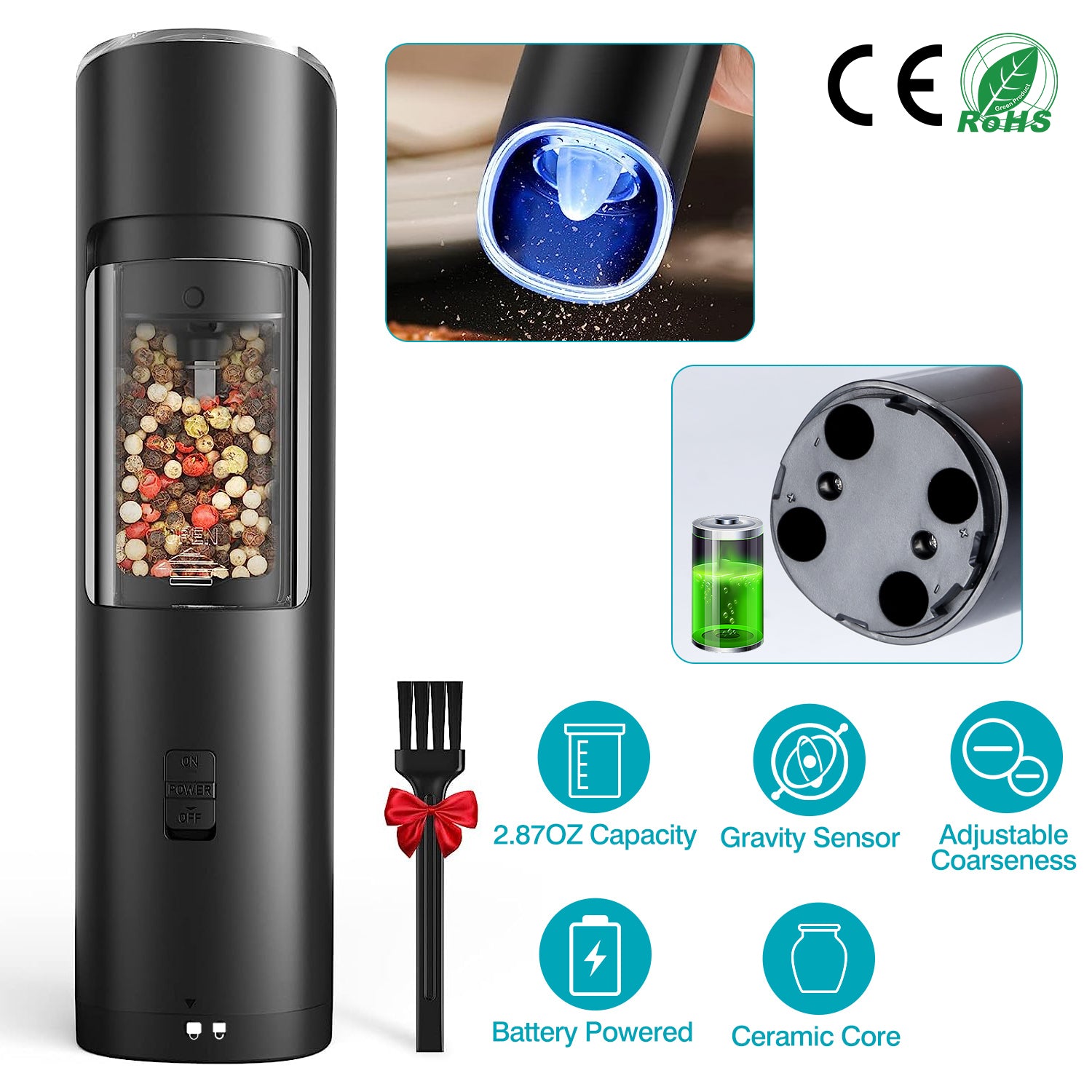 Electric Salt & Pepper Gravity-Auto Grinder