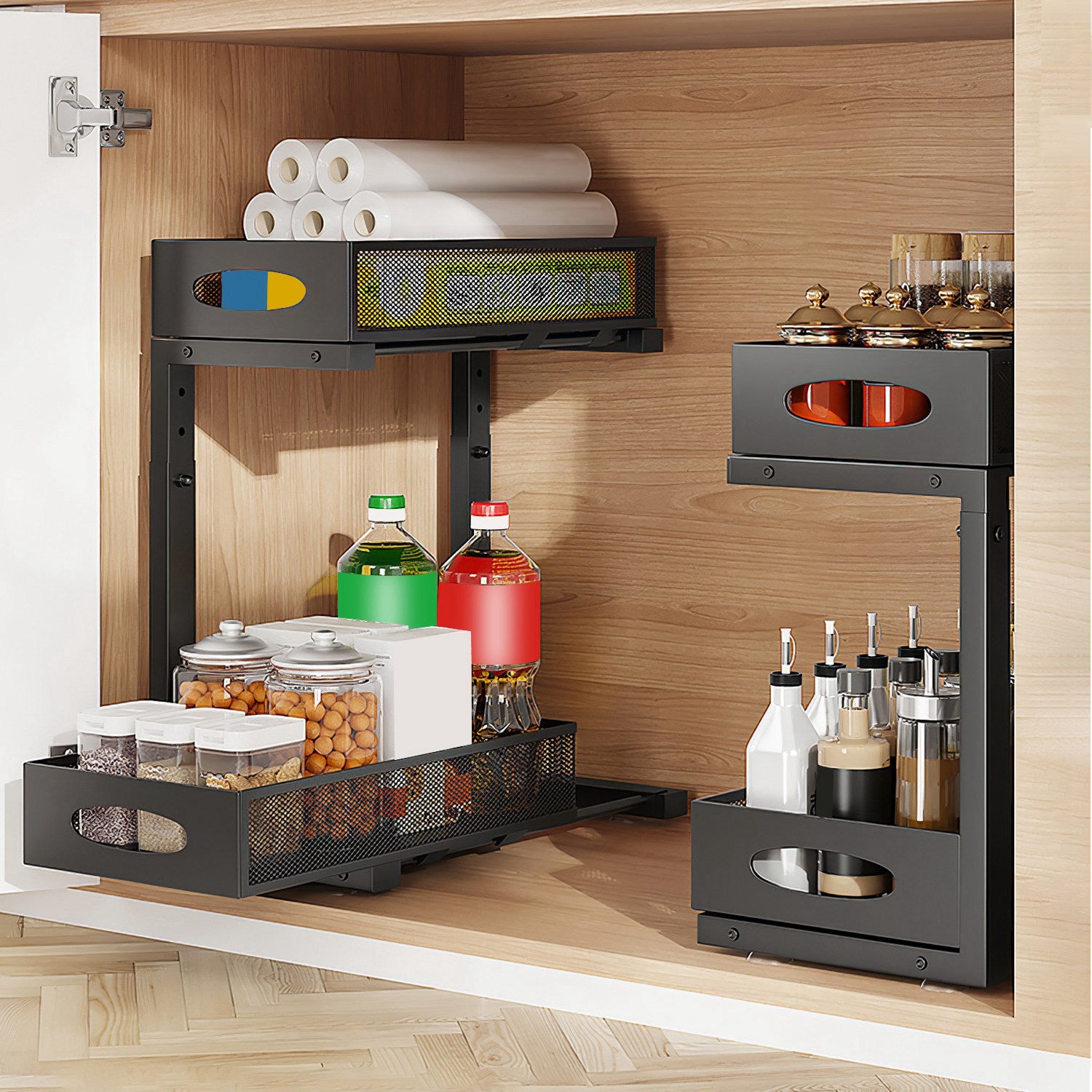 Adjustable Under-Sink Sliding Organizer (2-Pack)