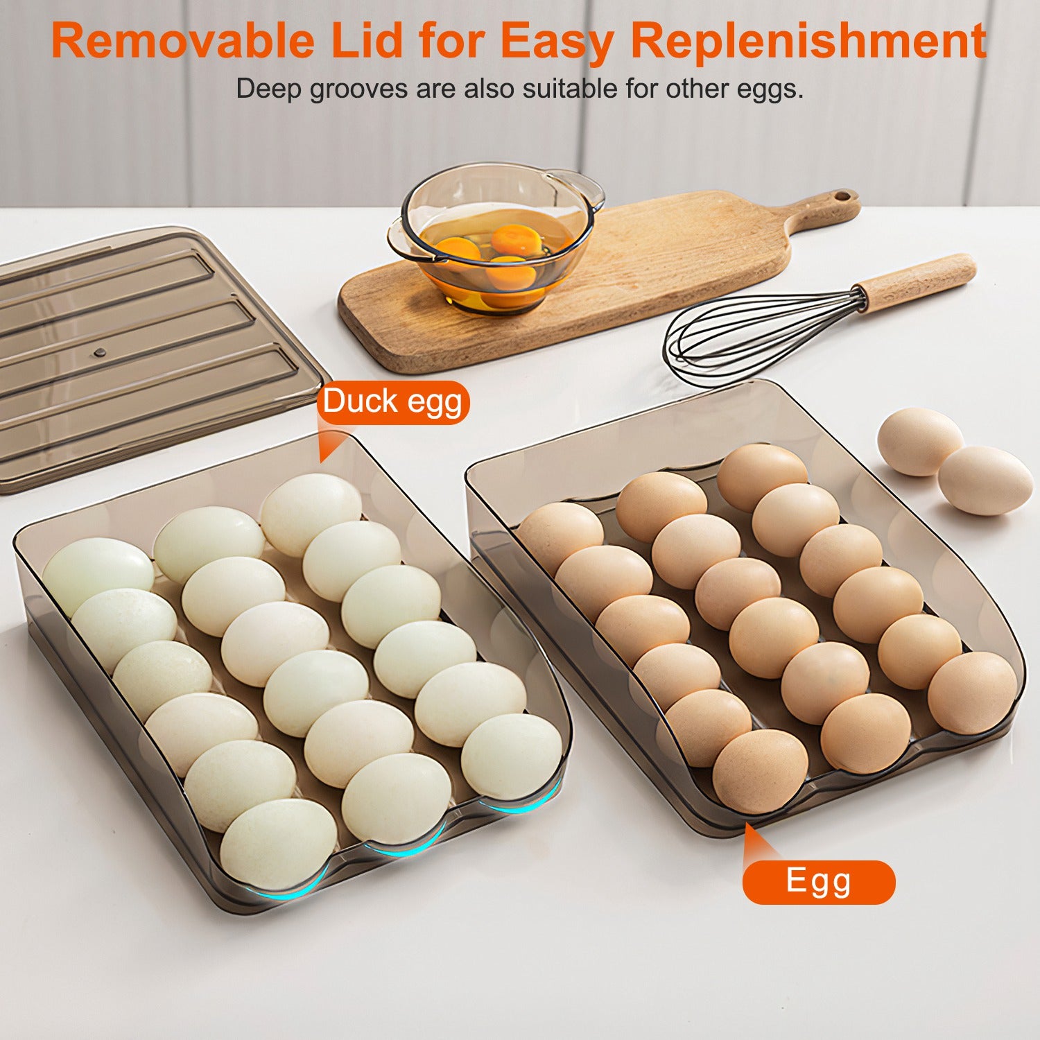 Glide & Stack Rolling Egg Dispenser (36-Egg Capacity)