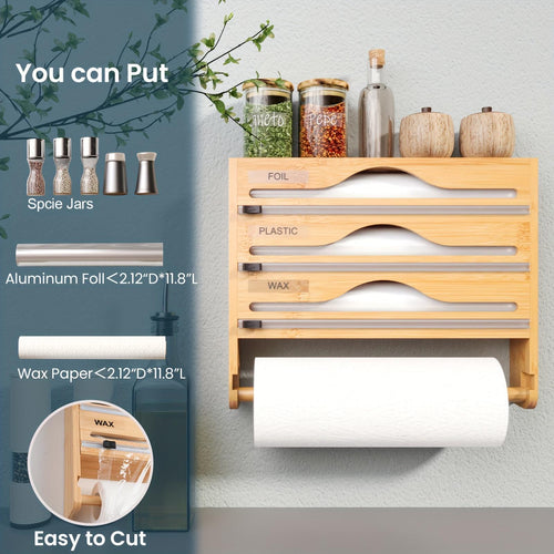 Bamboo 4-in-1 Kitchen Organizer & Dispenser