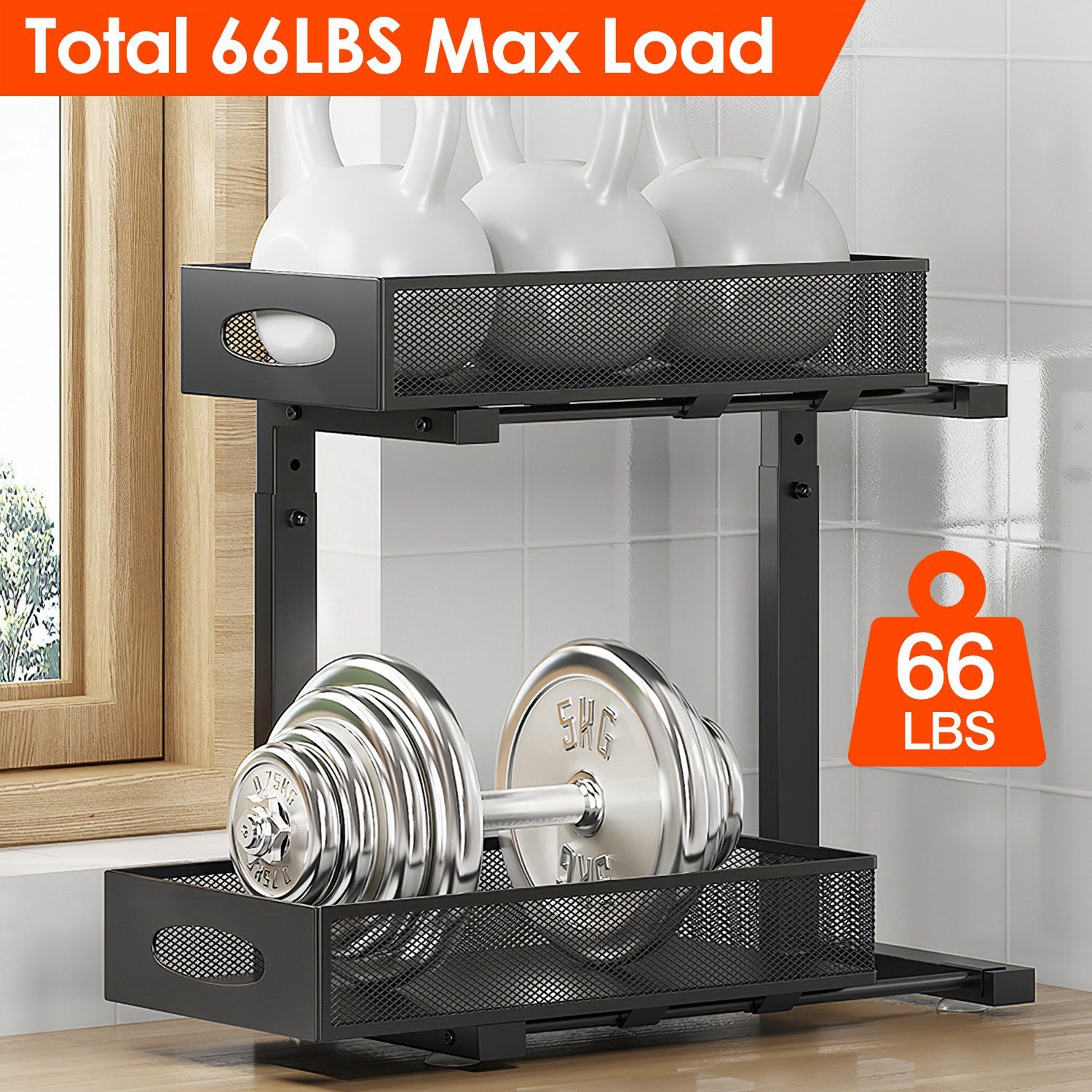 Adjustable Under-Sink Sliding Organizer (2-Pack)