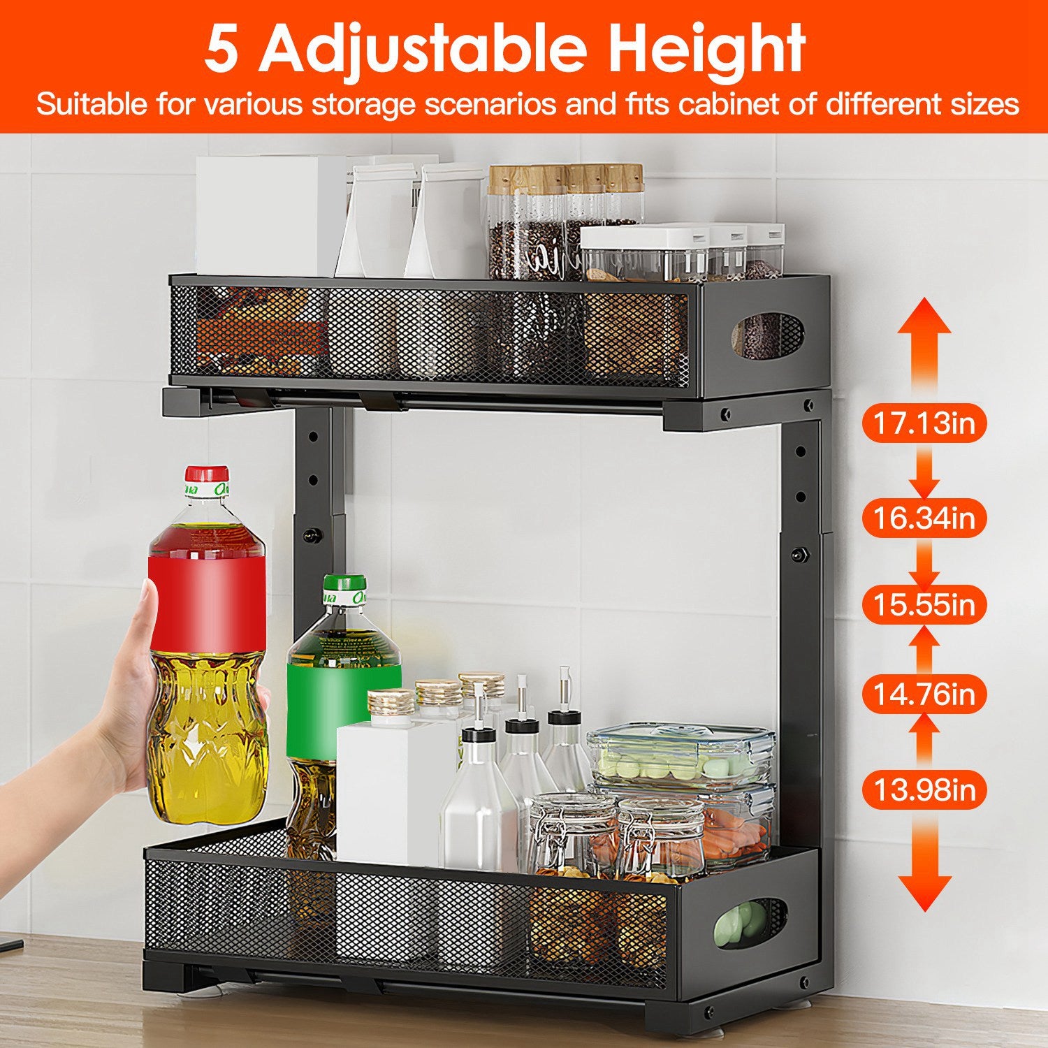Adjustable Under-Sink Sliding Organizer (2-Pack)