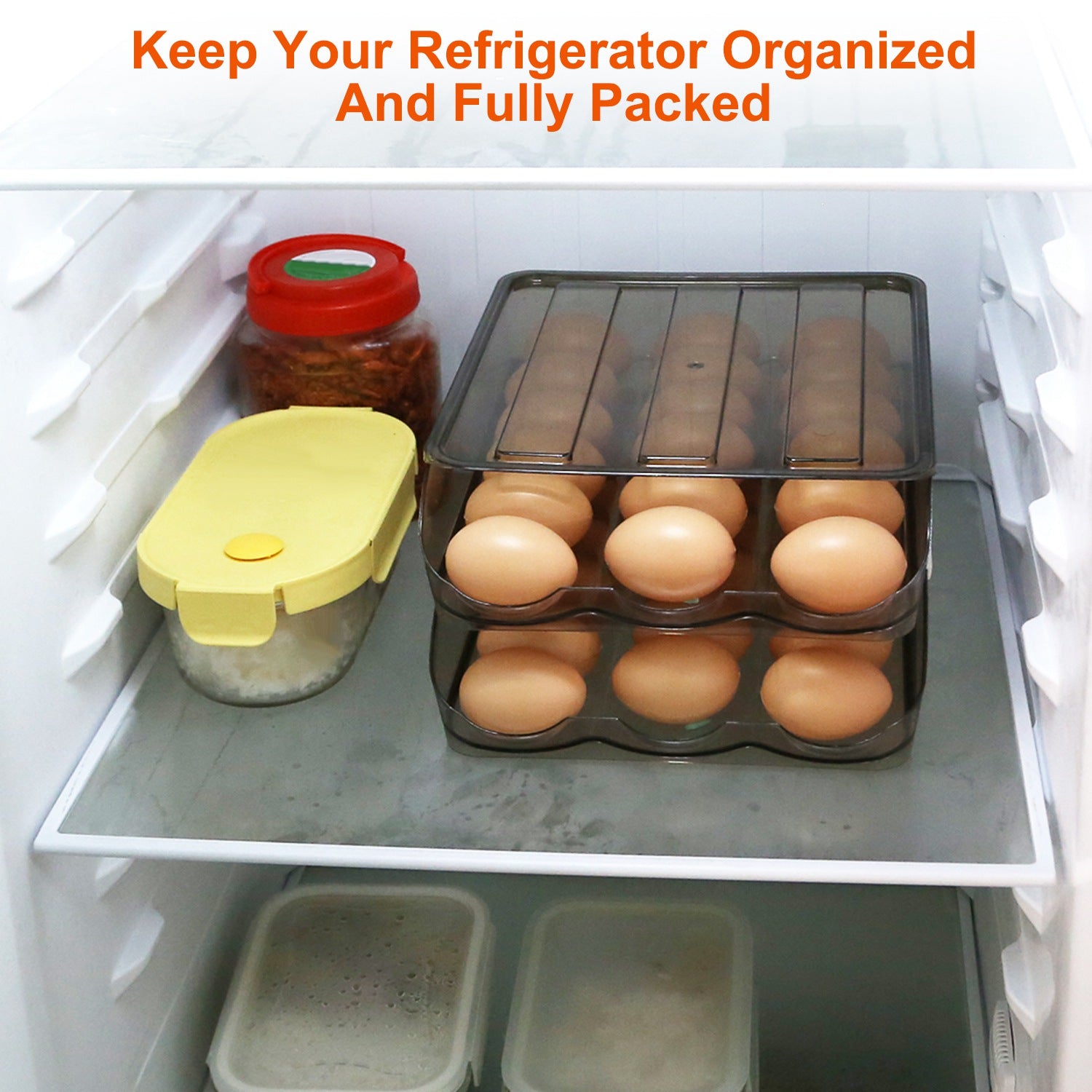 Glide & Stack Rolling Egg Dispenser (36-Egg Capacity)